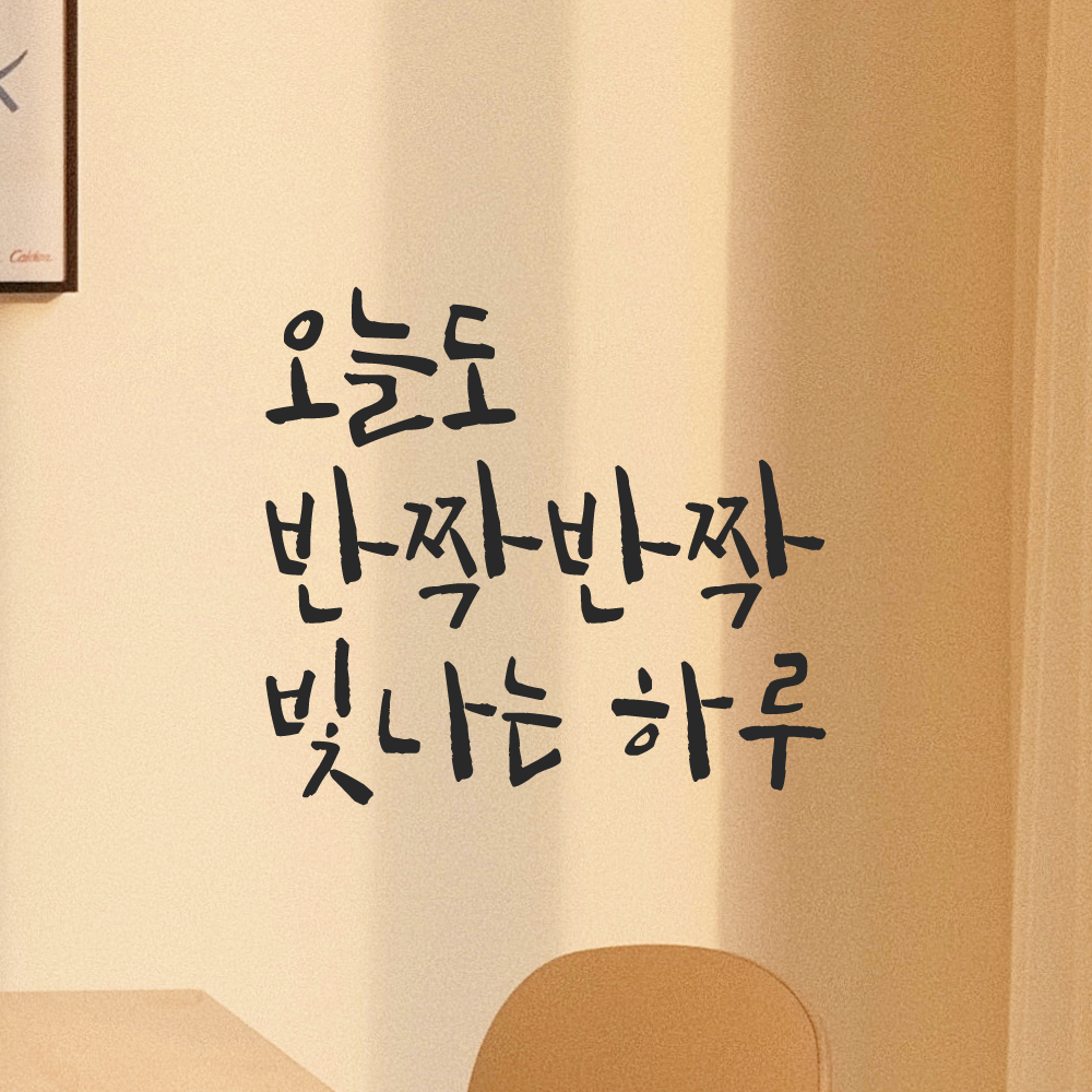 캘리그라피 레터링 스티커 오늘도 반짝반짝 빛나는 하루 검정 S 이미지 6