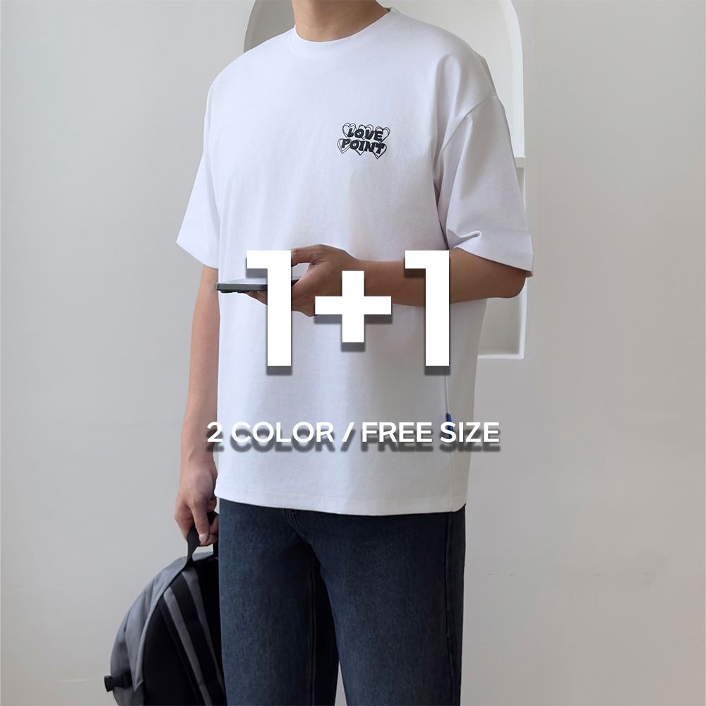 1+1 남성오버핏반팔 쿨티셔츠 - 상세 이미지 3