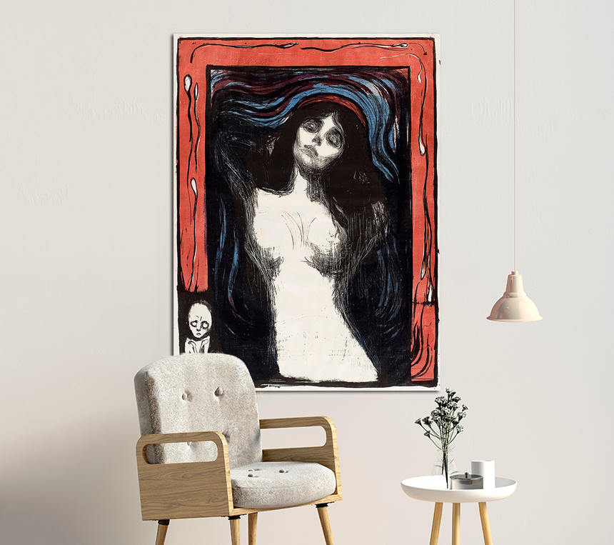 뭉크 전시 명화 인테리어 그림 액자 벽 태양 마돈나 절규 2세트소형 이미지 6