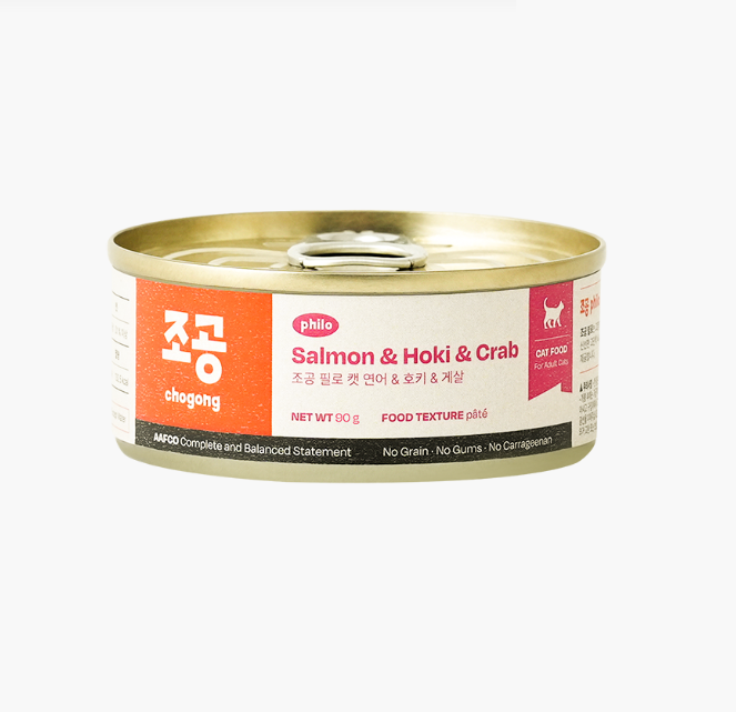 조공 고양이 주식캔 필로 연어+호키+게살, 90g, 1개