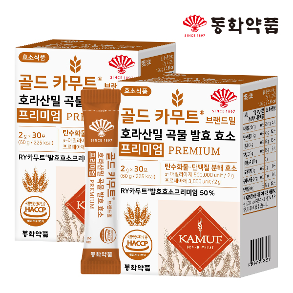 동화약품 골드 카무트 호라산밀 곡물 발효 효소 프리미엄 30포, 2개