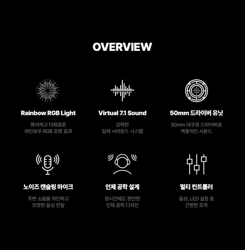 지클릭커 슈퍼히어로 G-SHOT 7.1 버추얼 게이밍 헤드셋 U3100 블랙 판매처 상세 정보 이미지 2