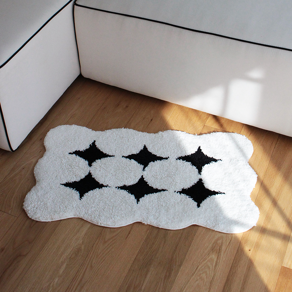 재니쓰홈 써클 다이아 발매트 욕실 주방 화장실 거실 미니 러그 미드센츄리 모던 인테리어