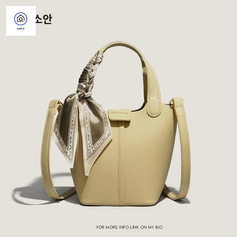 원통가방 미니 버킷백 스카프 - 상품 이미지
