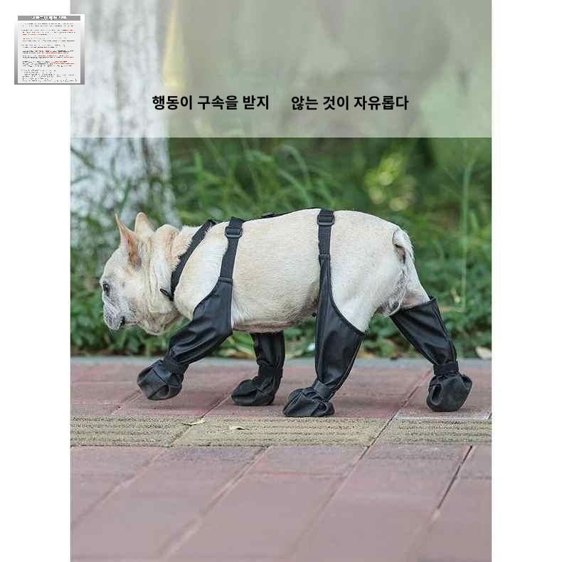 강아지 애견 방지 오염 산책 반려견 신발 외출 방수 양말 - 상세 이미지 4
