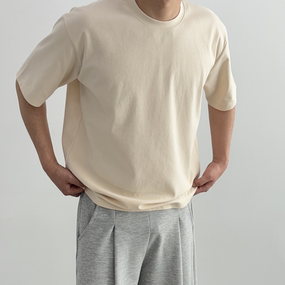 1+1 남자흰티 흰색반팔티 무지티 - 상세 이미지 3