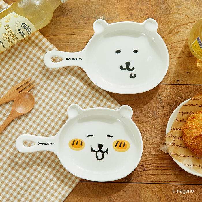 담곰이 핸들 플레이트 2P 세트 농담곰 손잡이 그릇 앞접시 식기 캐릭터 굿즈 - 상세 이미지 5