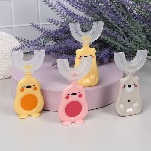 나와아기 U자칫솔 2개 실리콘칫솔모 2개