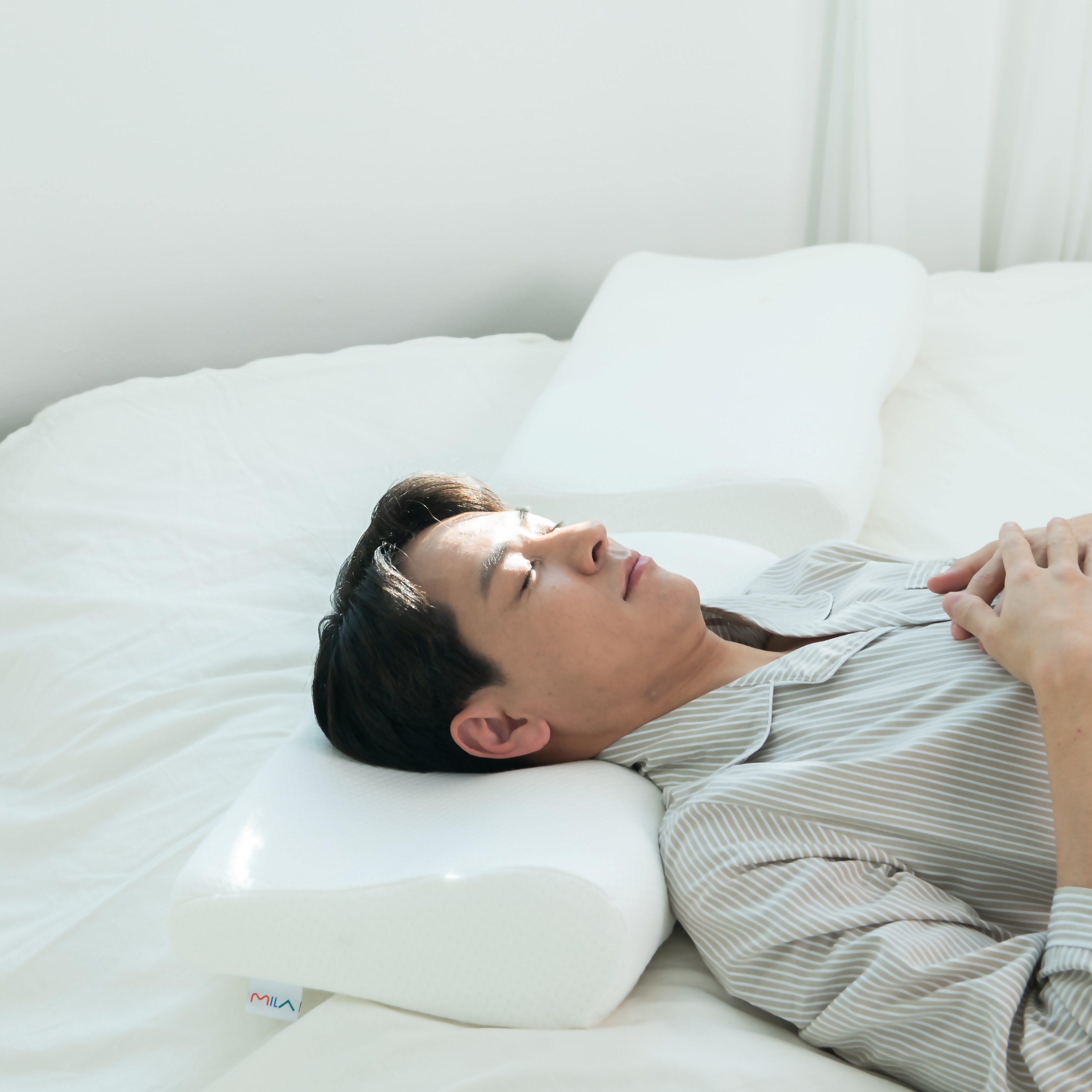 [병원 사용]밀라 낮은 냉감 경추베개 거북목 입문자용 닥터로우 화이트, 1개 - 상세 이미지 4