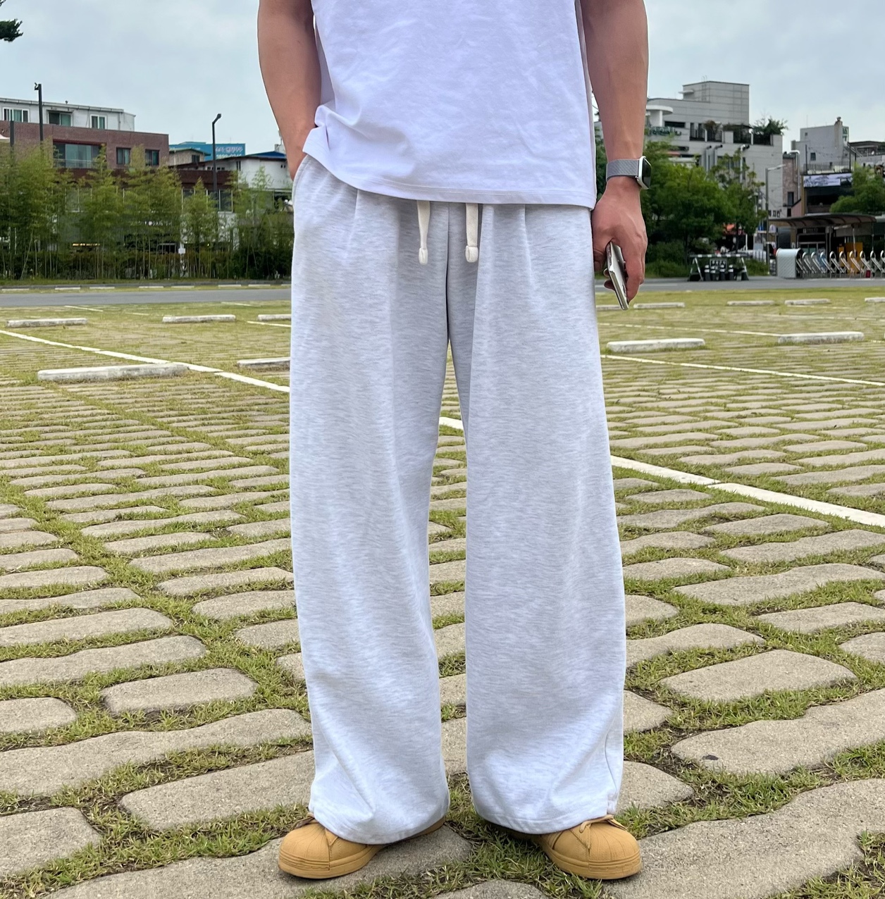 원턱와이드팬츠 남자와이드트레이닝팬츠 - 상세 이미지 5