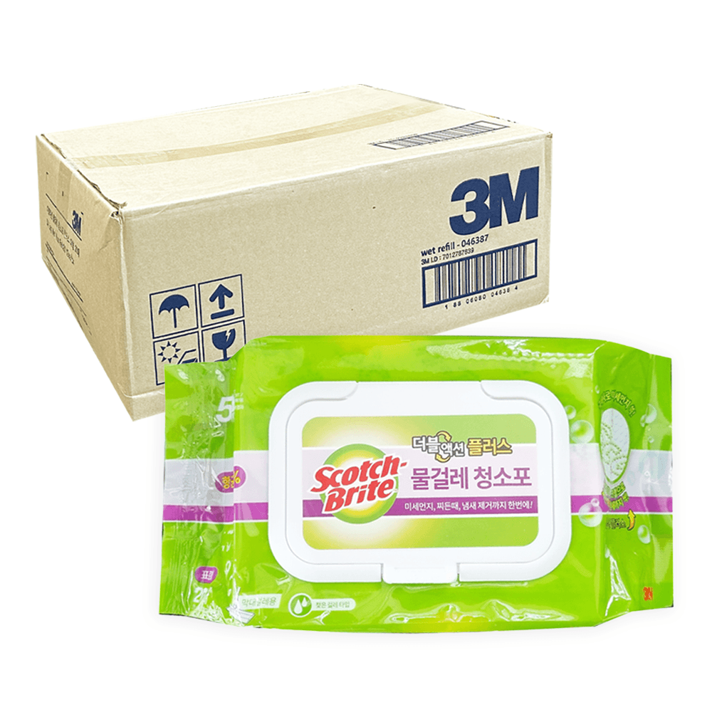 3M 스카치브라이트 물걸레 청소포 더블액션플러스 (표준형) 20매 x 12개