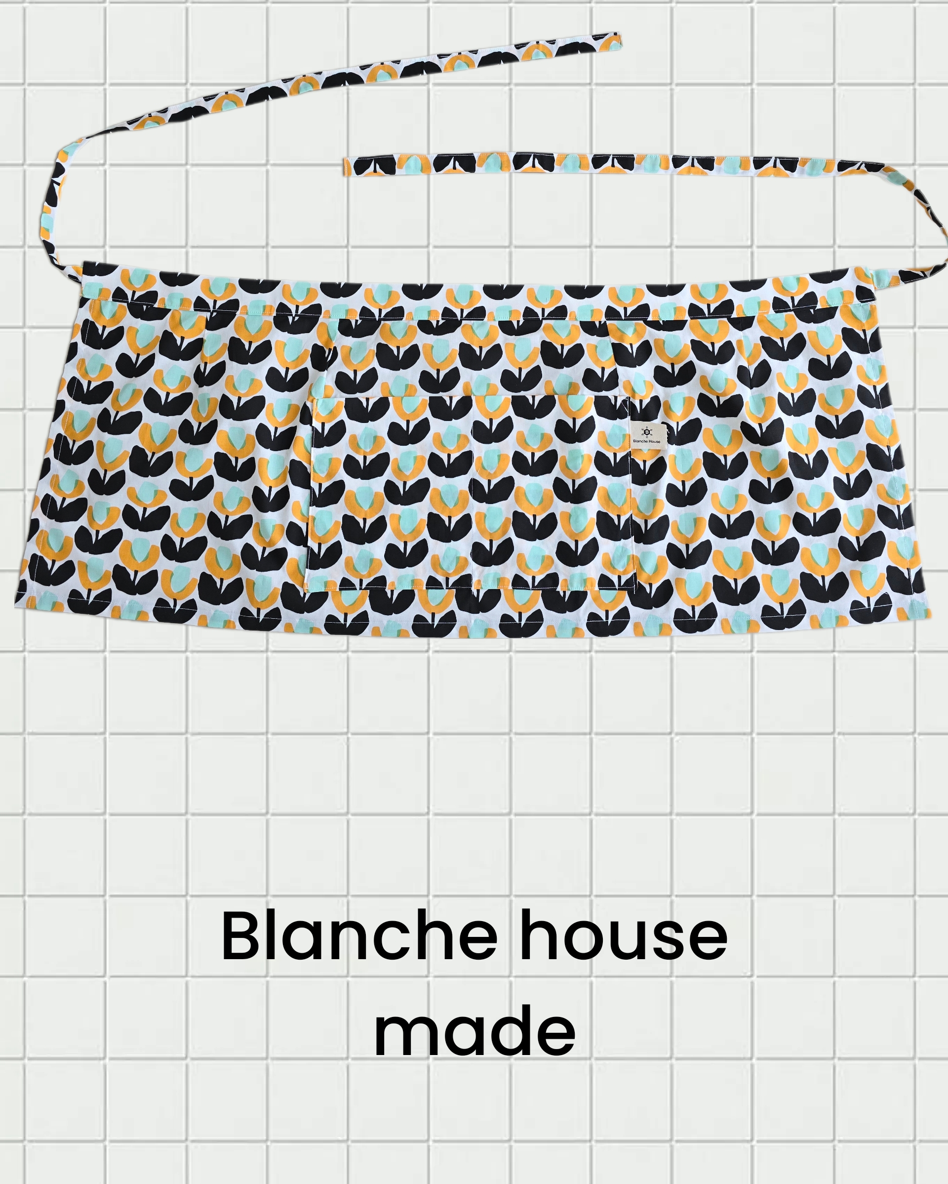 블랑쉬 라도노추추 블랙 튤립 에이프런 허리 앞치마 (자체제작)