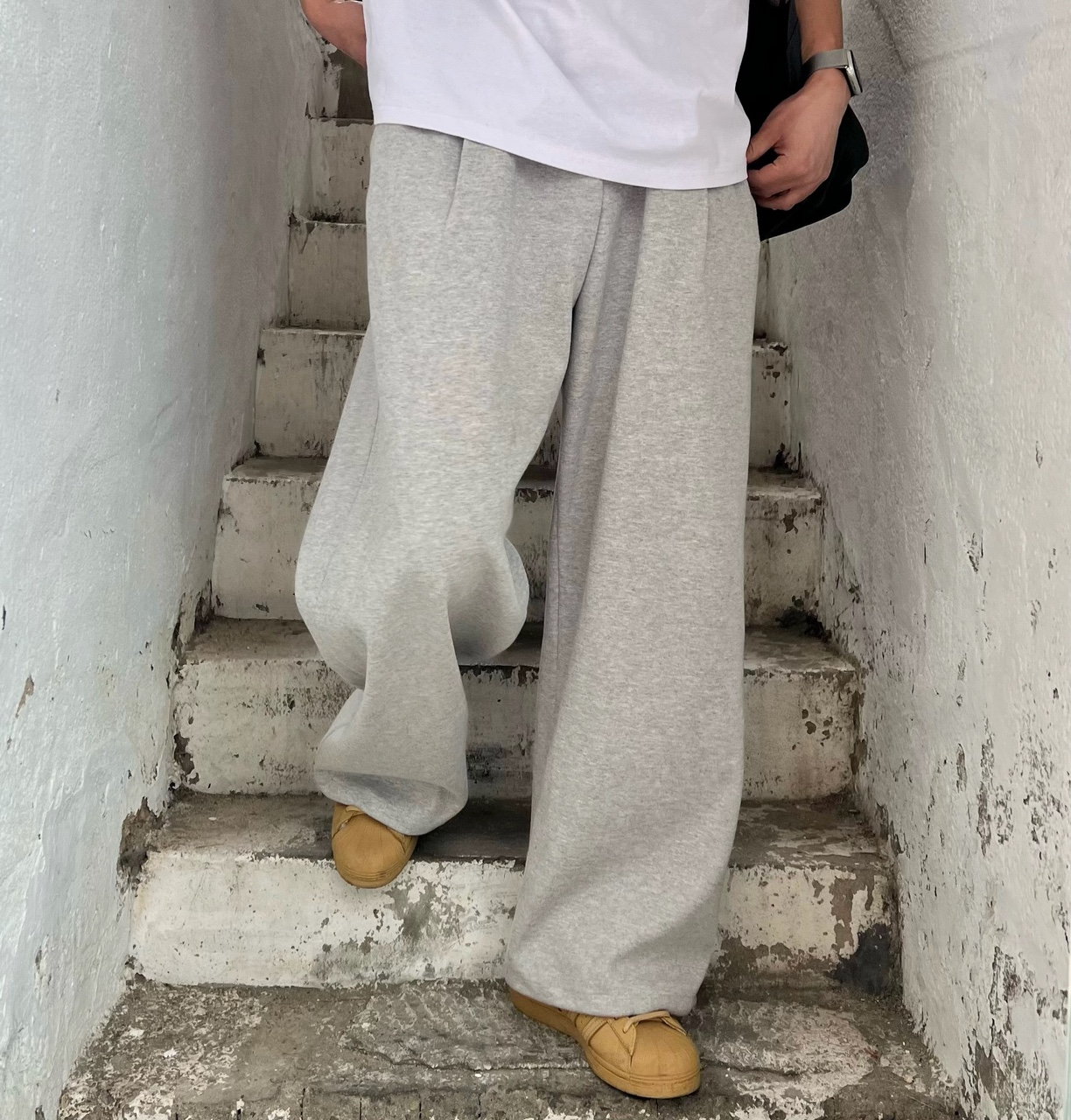 원턱와이드팬츠 남자와이드트레이닝팬츠 - 상세 이미지 3