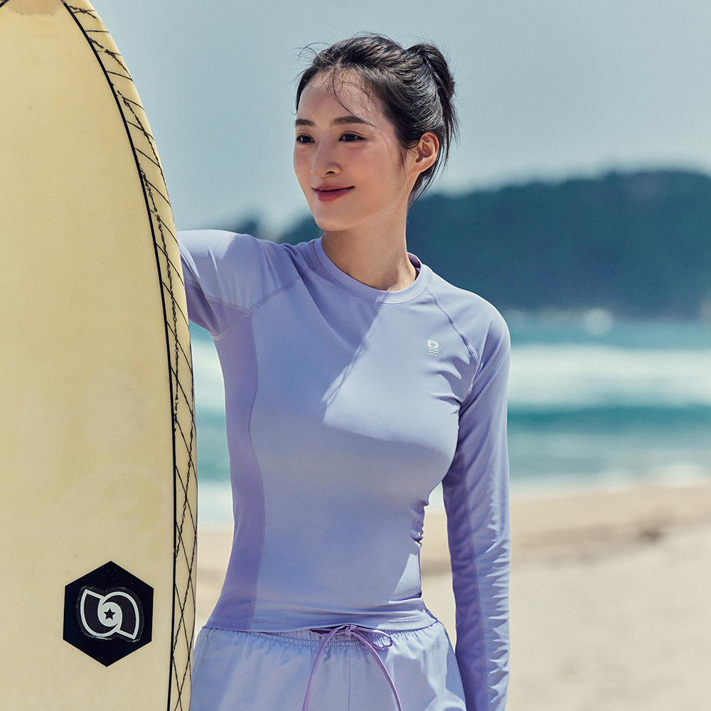 밸롭 여성 컬러블록 래쉬가드 수영복 비치웨어 여름 - 상품 이미지
