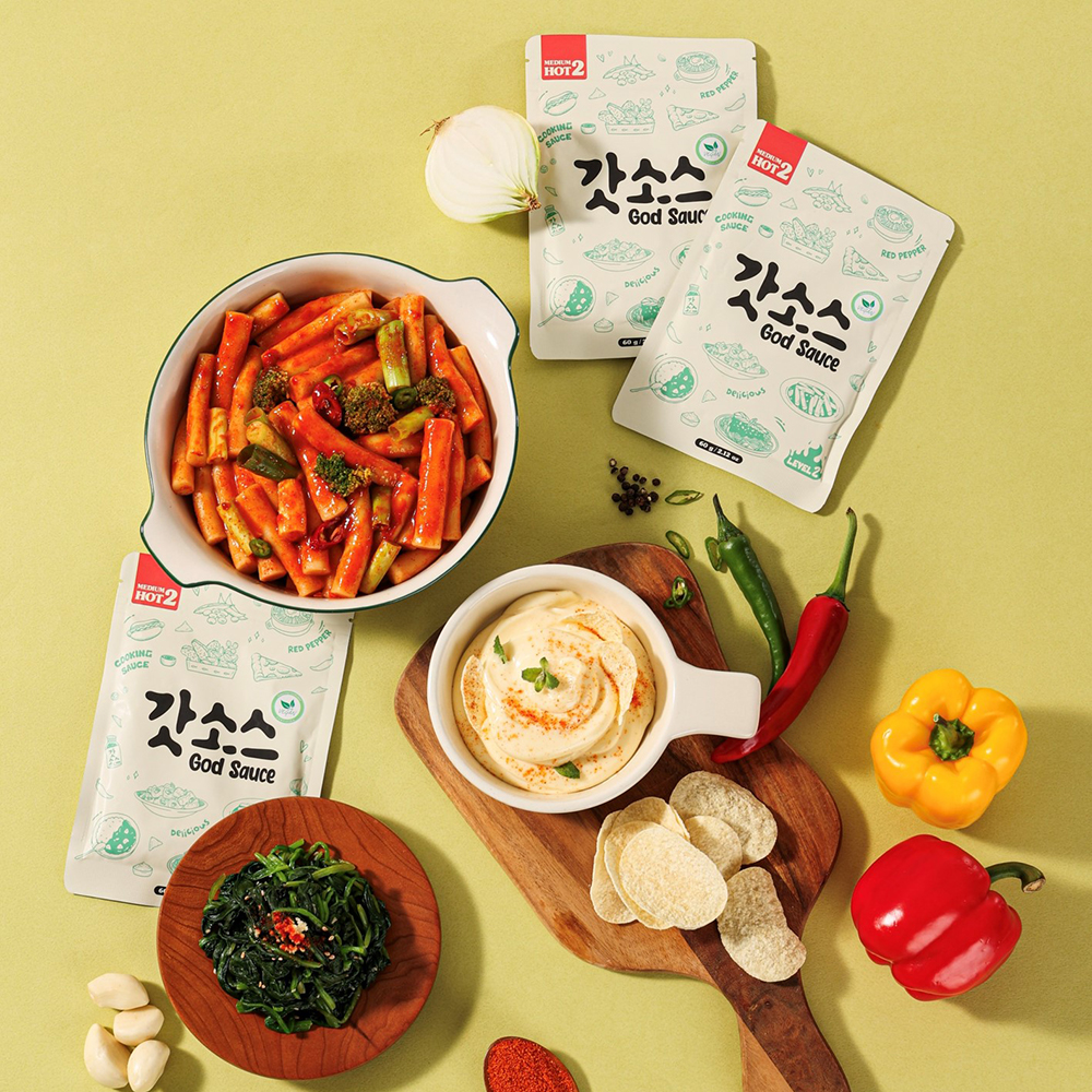 비건 갓소스 2단계 매운맛 1팩 60g 지퍼락 / 맛 선택가능 떡볶이소스 이미지 6