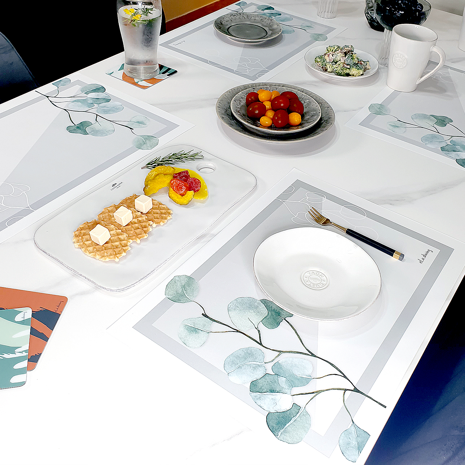 일회용 종이 테이블 식탁매트 10P 세트 뉴그린리프 엘라다이닝