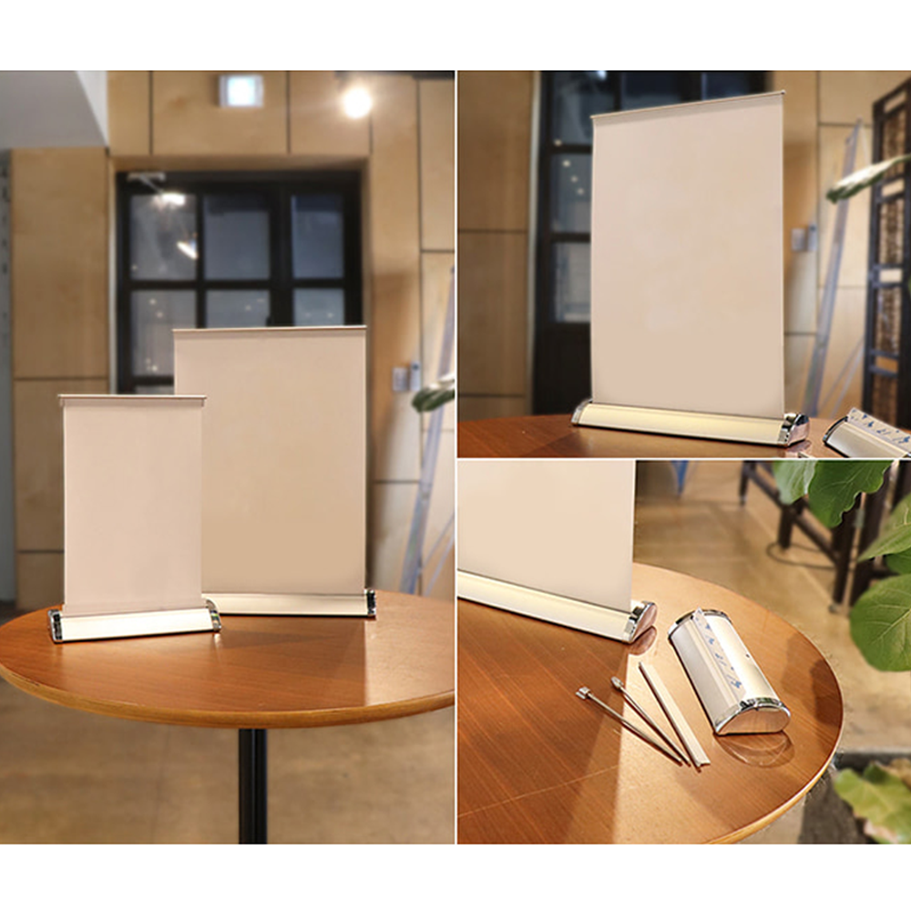 미니배너 플리마켓 롤업 출력 인쇄 탁상 입간판 소형배너 210mm X 300mm 거치대 - 상세 이미지 2