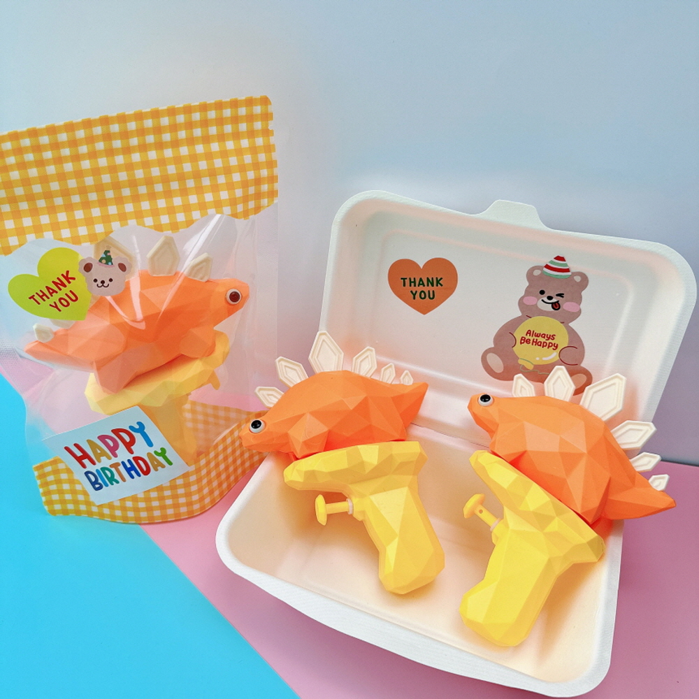 쥬라기 공룡 물총 유아 어린이 유치원 구디백 선물 물놀이 미니 장난감 주황