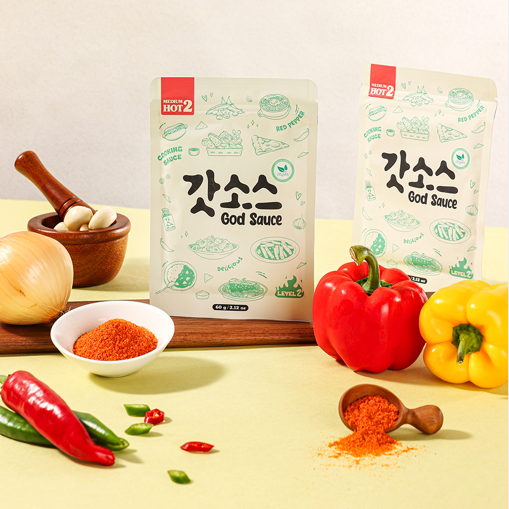 비건 갓소스 2단계 매운맛 1팩 60g 지퍼락 / 맛 선택가능 떡볶이소스 - 상품 이미지