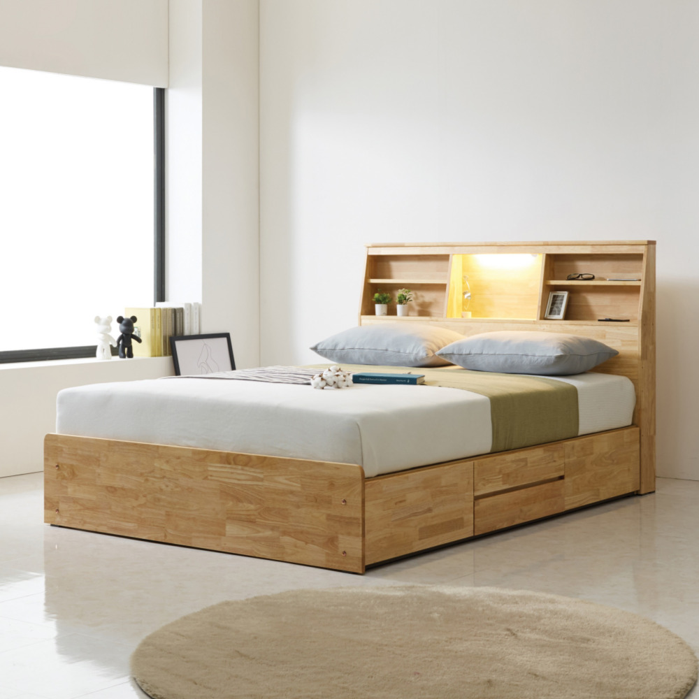 로아 원목침대프레임 높은침대프레임 서랍형 엔틱 수납 SS