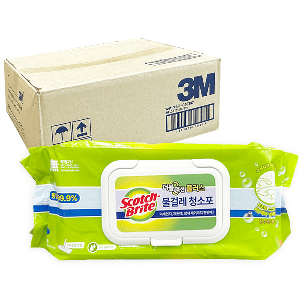 3M 스카치브라이트 물걸레 청소포 더블액션플러스 (대형) 20매 x 12개