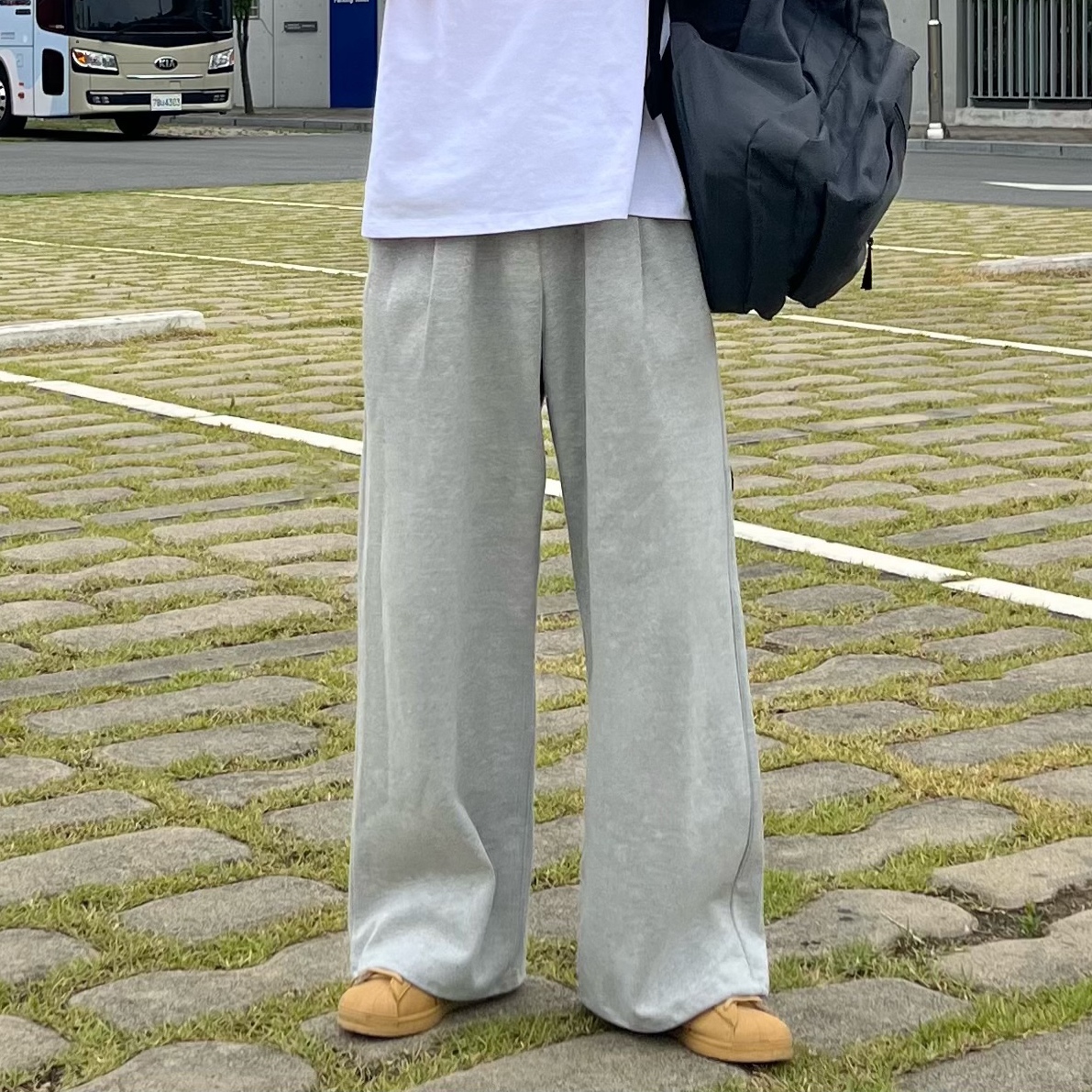 원턱와이드팬츠 남자와이드트레이닝팬츠 - 상품 이미지