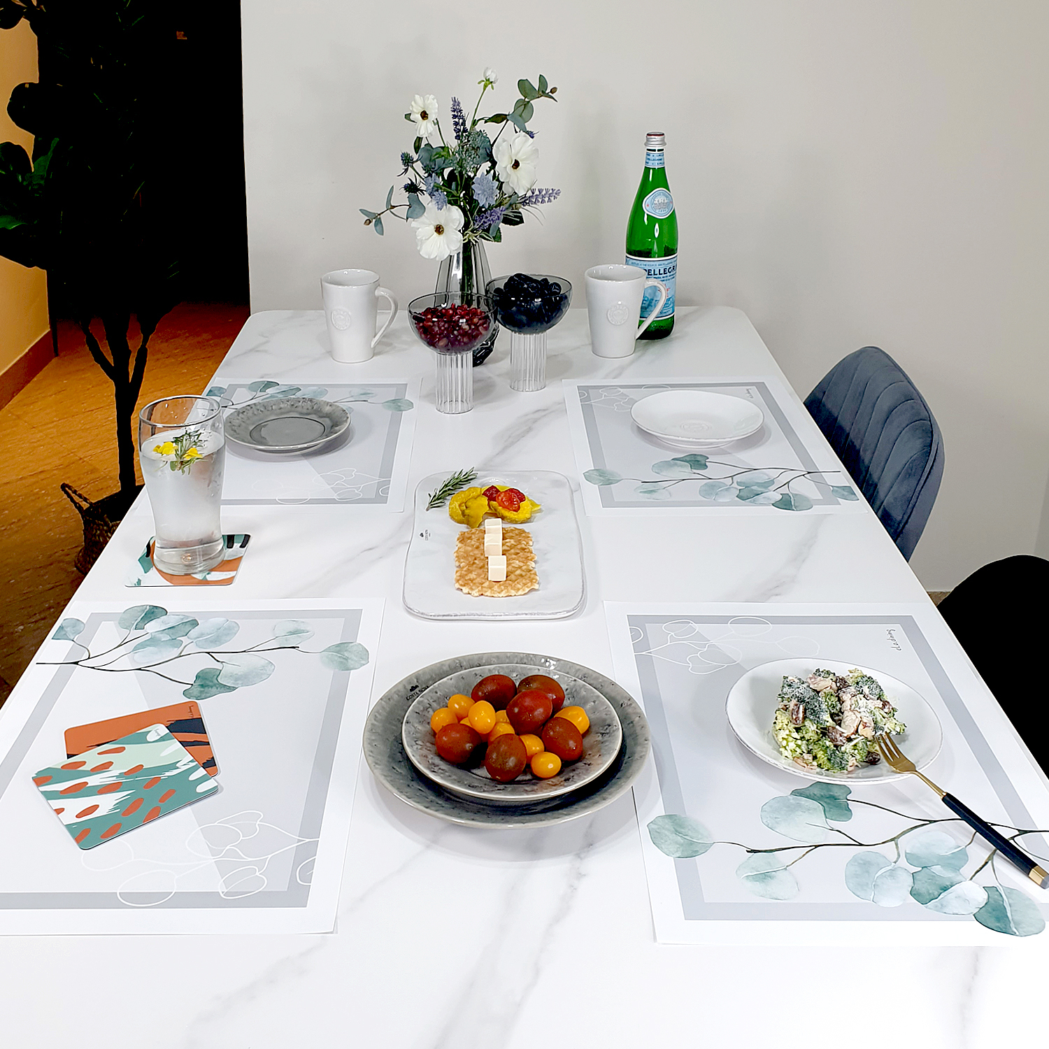 일회용 종이 테이블 식탁매트 10P 세트 뉴그린리프 엘라다이닝