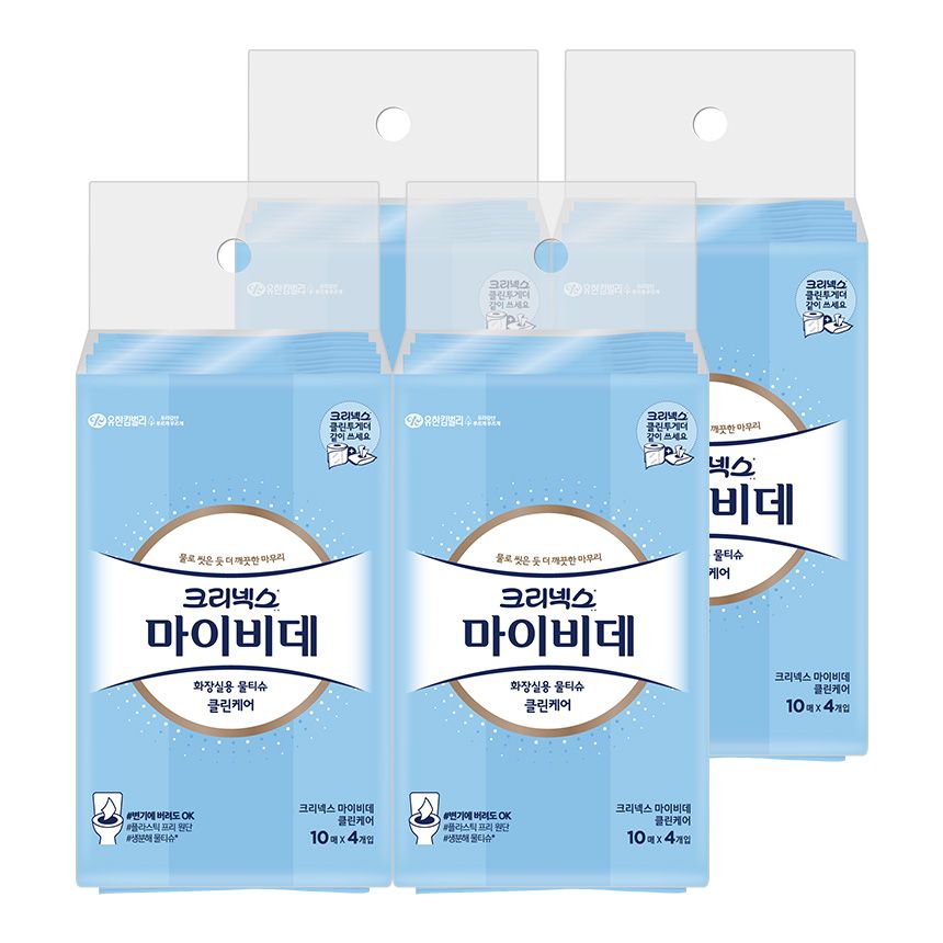 크리넥스 마이비데 클린케어 10매 4입X4팩