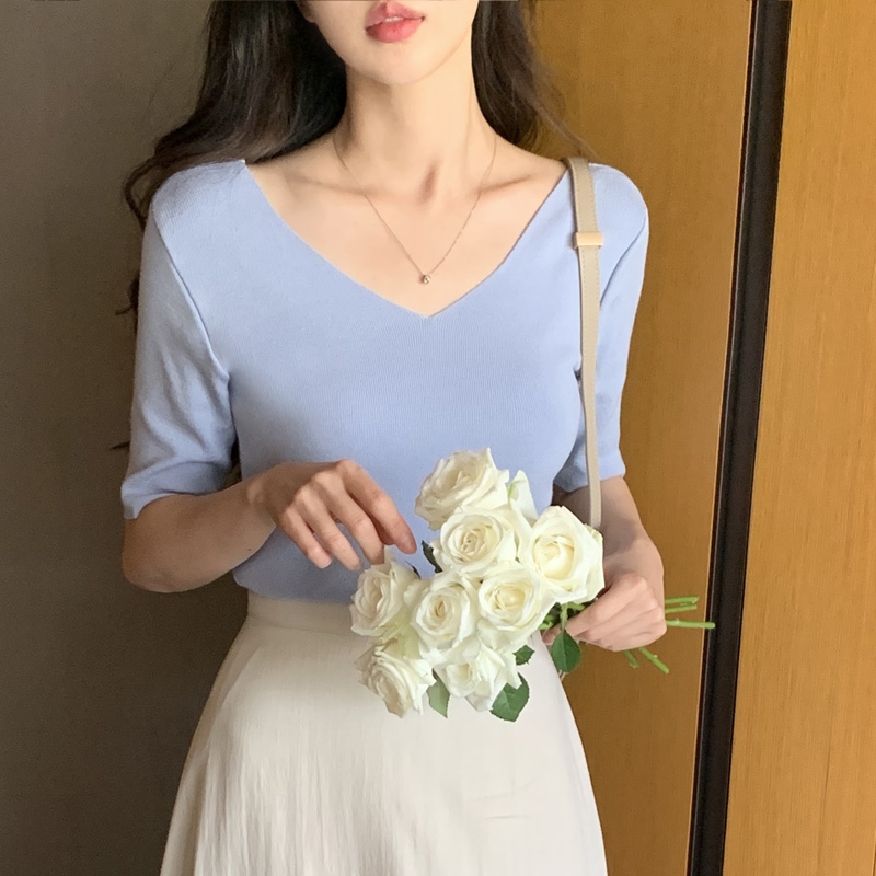 베르네 슬림 반팔 2way 티셔츠 ts4106 - 상세 이미지 5