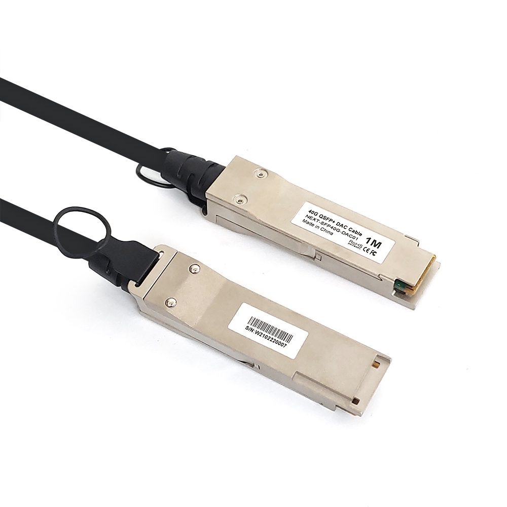 넥스트유 40G QSFP+DAC 지빅 일체형 1M 케이블 SFP40G-DAC01 - 상품 이미지