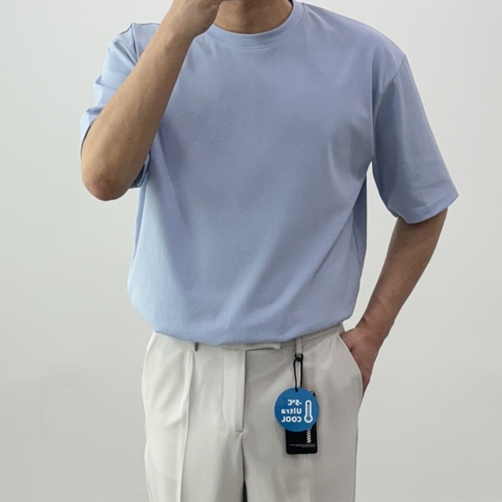 1+1 남자흰티 흰색반팔티 무지티 - 상세 이미지 5
