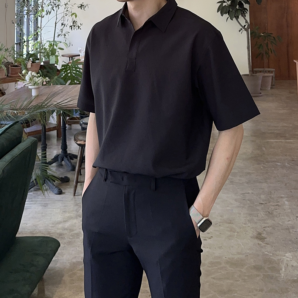 남자반팔셔츠 오버핏 반오픈 여름 남방 남자린넨셔츠