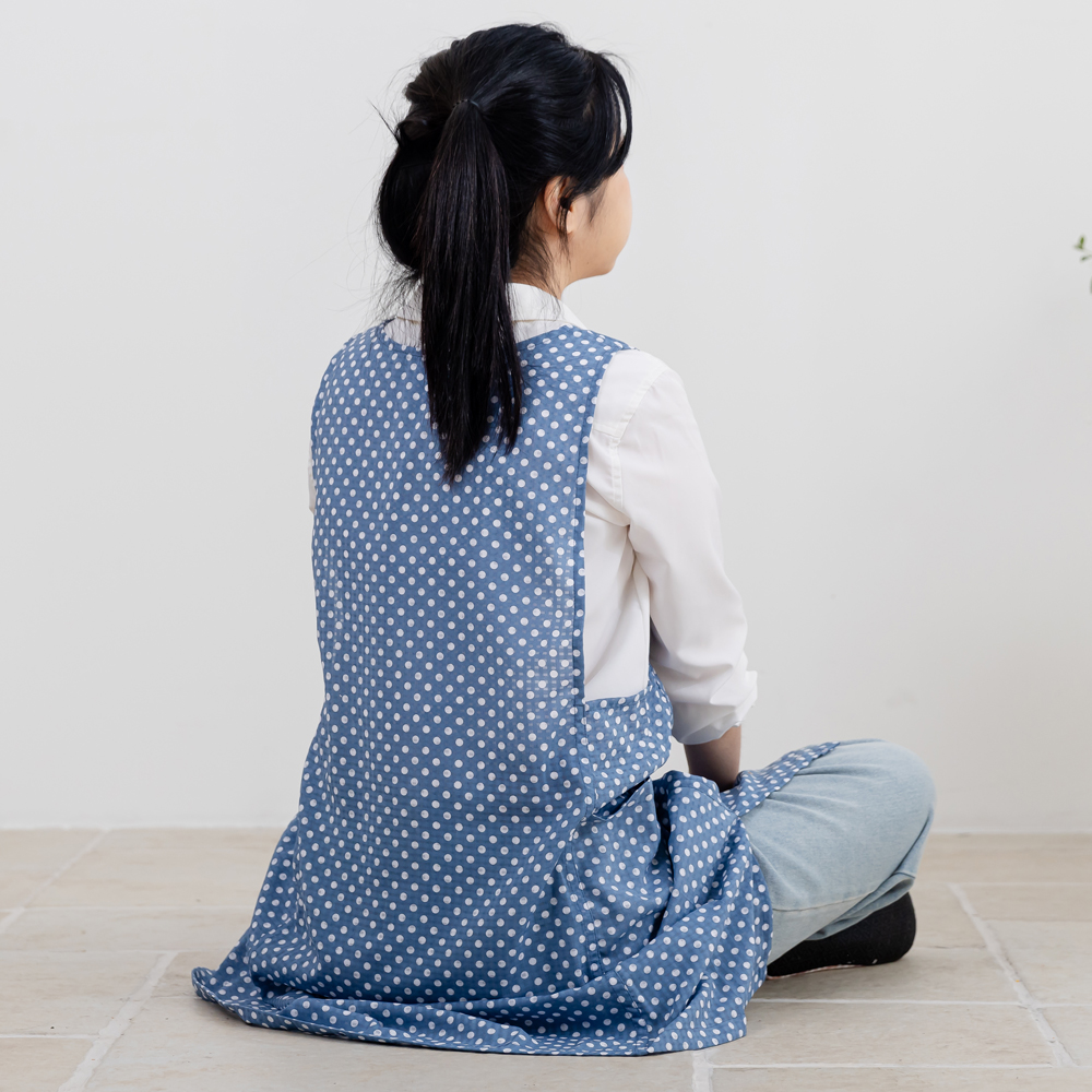 데코에버 여름 쉬폰 원피스앞치마 옆주머니형 롱사이즈 어린이집교사 요양보호사 앞치마