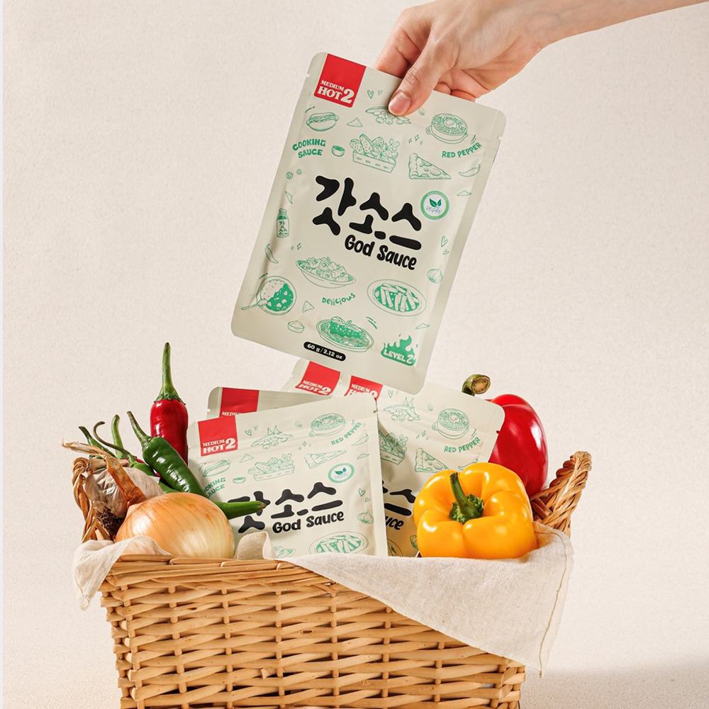 비건 갓소스 2단계 매운맛 1팩 60g 지퍼락 / 맛 선택가능 떡볶이소스 - 상세 이미지 5