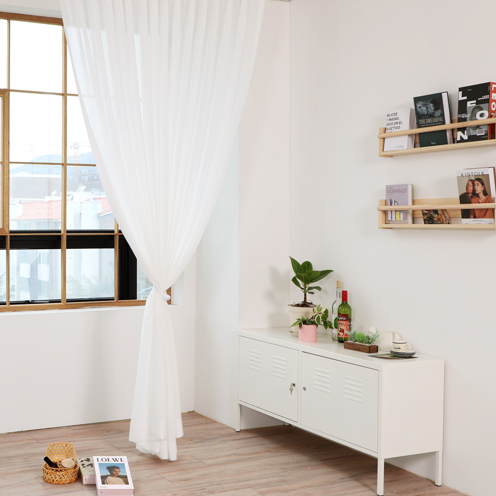 [맞춤] AMZ 화이트 쉬폰커튼(국내산 이음새 없는 광폭) 나비주름 호텔식커튼