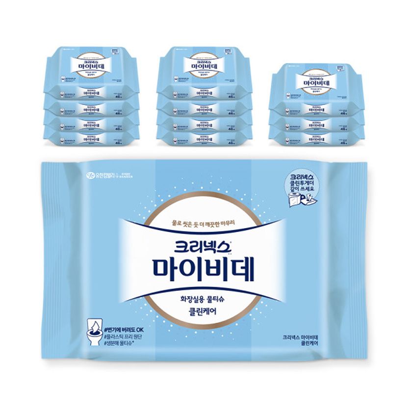크리넥스 마이비데 클린케어 46매X12팩