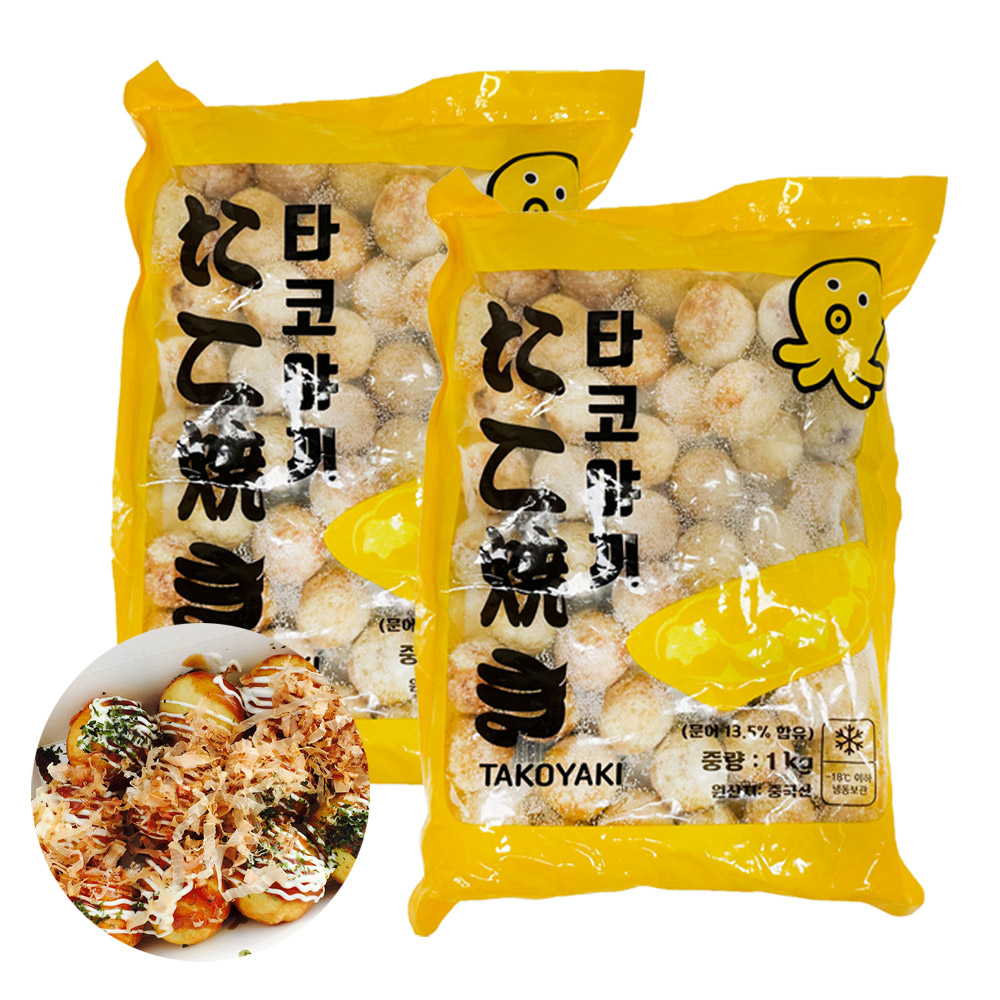 에스제이 타코야끼 문어13.5% 간식 캠핑(20gx50개입) 1kg x 2팩 : 푸드창고 FOODSTORE