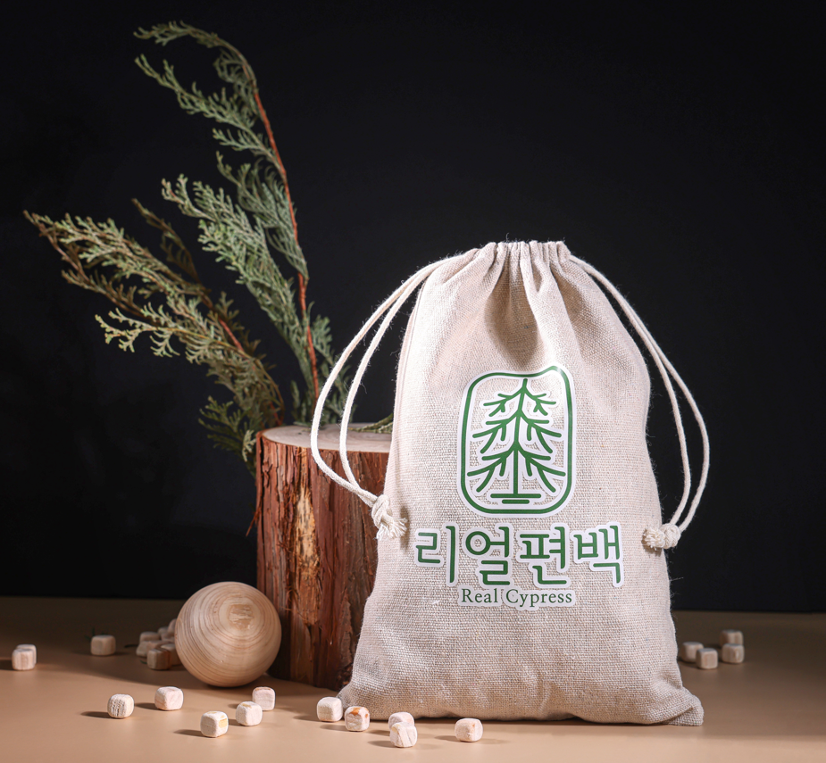 편백나무큐브 400g + 린넨파우치 + 망주머니 10개