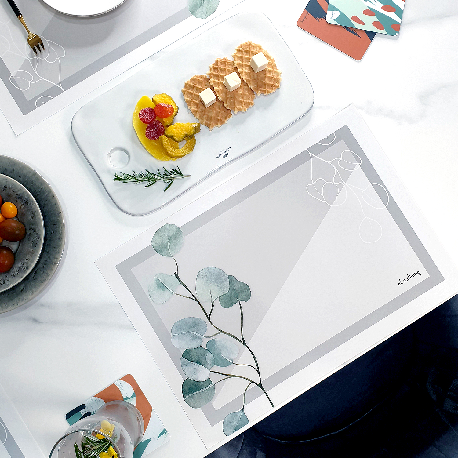 일회용 종이 테이블 식탁매트 10P 세트 뉴그린리프 엘라다이닝