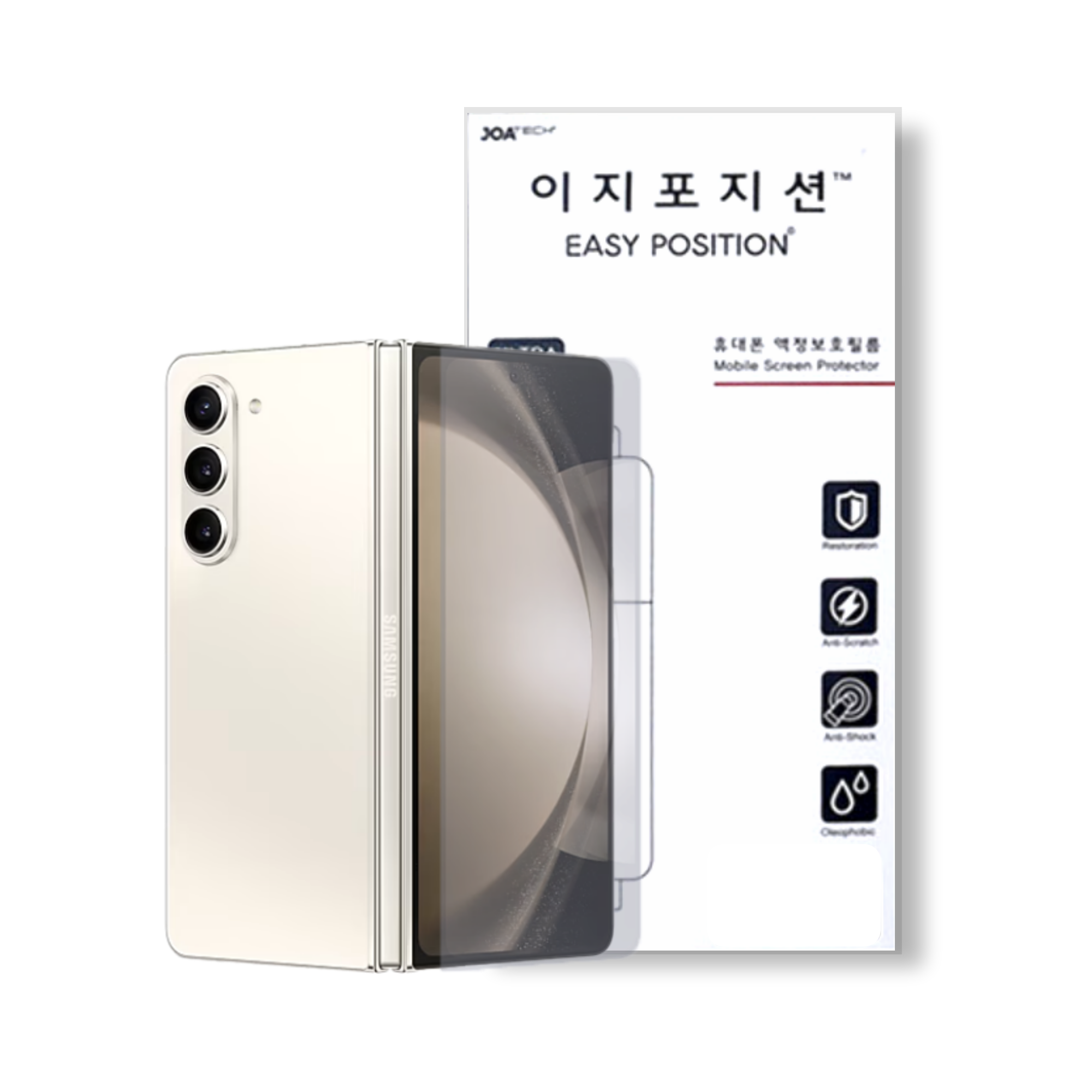 갤럭시 Z폴드6 액정보호필름 저반사 지문방지 내부 전면 힌지 세트 3매입