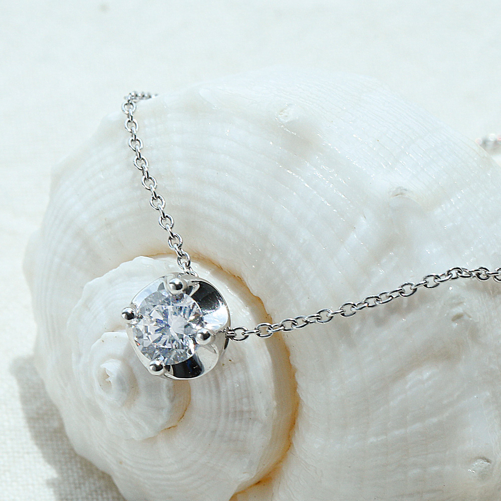 3부 5부 목걸이 천연 다이아 현대 우신 프롬 결혼 웨딩 예물 기념일 선물 프로포즈 - 상세 이미지 3