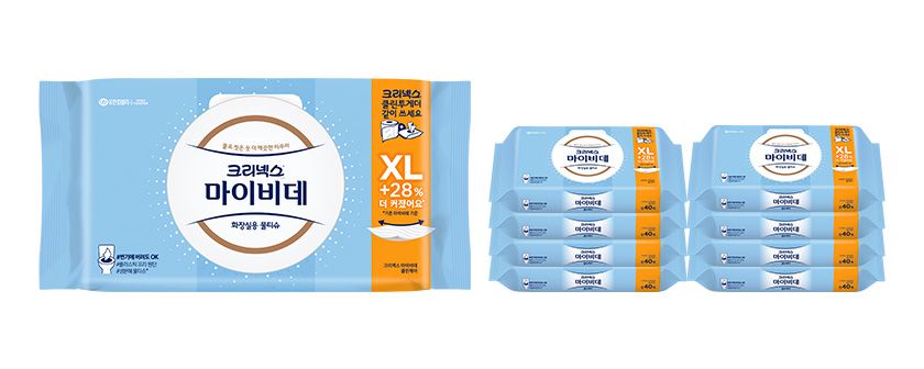 크리넥스 마이비데 클린케어 엑스라지 캡 40매X9팩