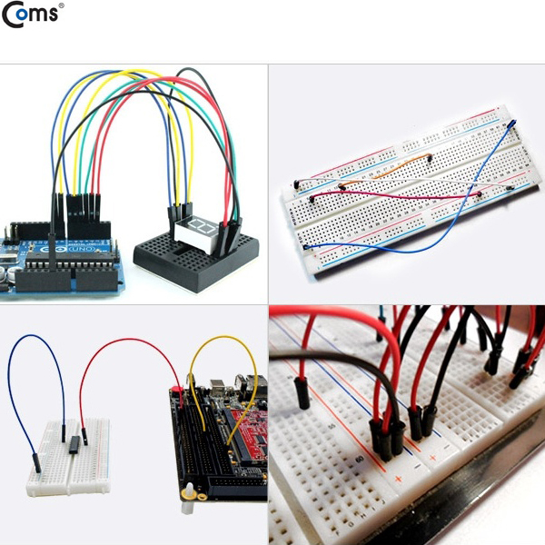 Coms 브레드보드 케이블 점퍼선 키트 만능기판 전자기판 전기 회로 키판 킷트 점프선 전선 DIY 회로도 브래드보드 점프 케이블 전자회 : 헤어본