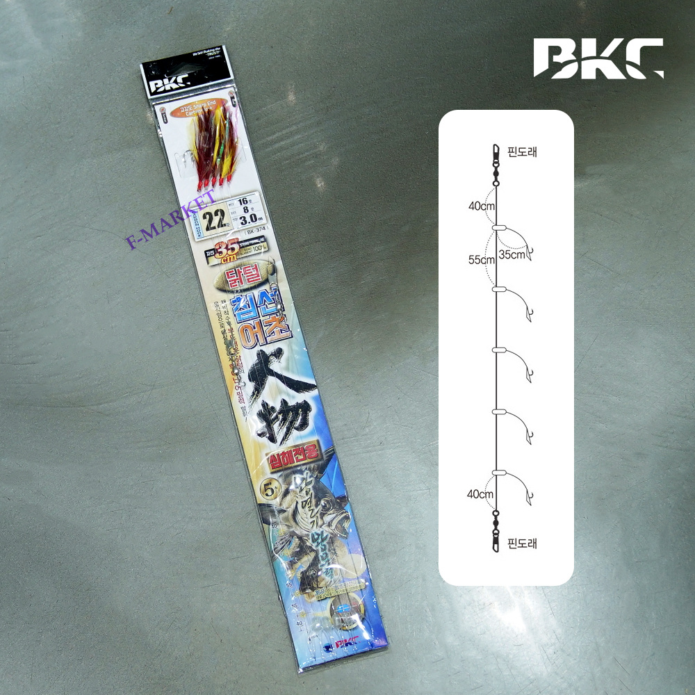백경 우럭채비 닭털 서남해안 침선 어초 채비 20호 BK-374 - 상품 이미지