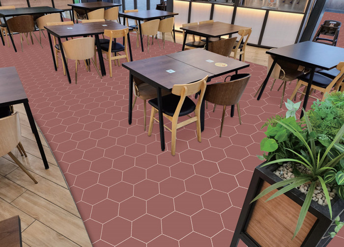 테라코타타일 육각타일 헥사곤 레드 외벽 바닥타일 겸용 / 하다건재 점토타일