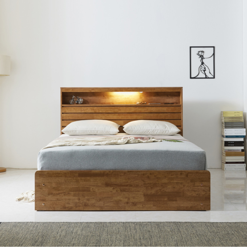 프리모 원목침대프레임 높은침대프레임 서랍형 엔틱 수납 ss