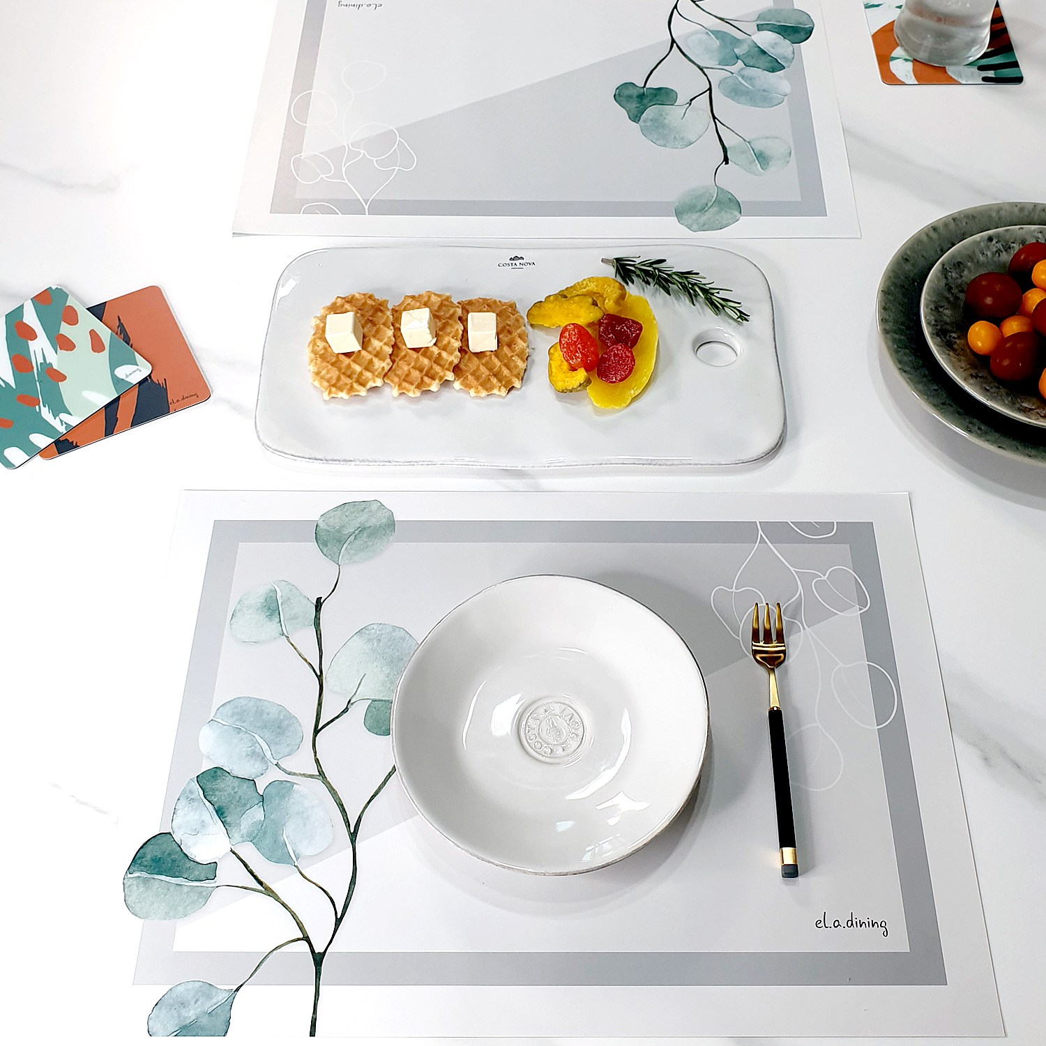 일회용 종이 테이블 식탁매트 10P 세트 뉴그린리프 엘라다이닝