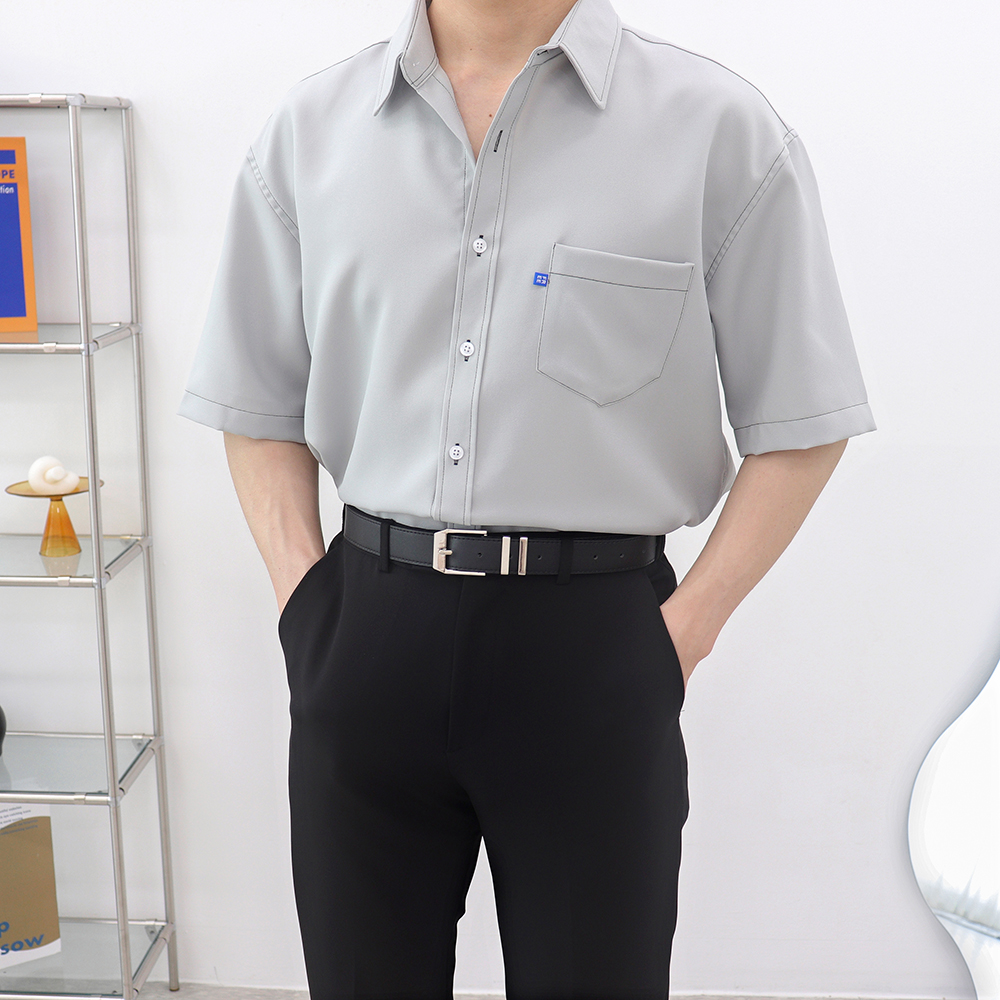남자블랙셔츠 남성흰셔츠 링클프리반팔셔츠 이미지 6