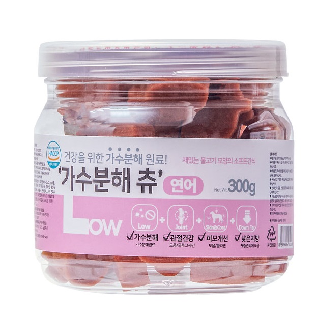 잘먹는 우리주 저알러지 소프트간식 가수분해 츄 대구2+연어2, 300g, 4개 - 상세 이미지 5