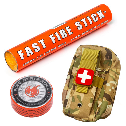 프로캠텍 파이어 스틱+롤+가방 키트 세트 착화제 캠핑 장작 불쏘시개 연료